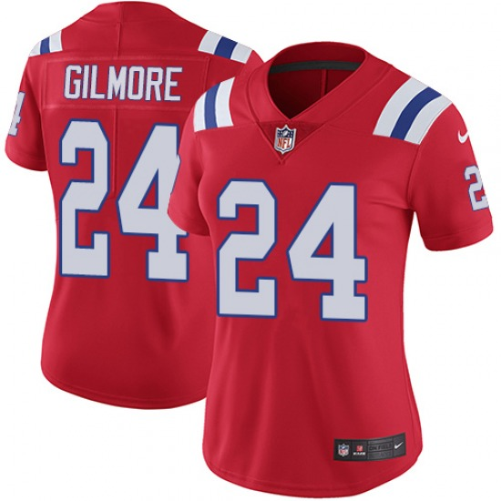 Women's New England Patriots #24 Stephon Gilmore Red Vapor Untouchable Limited Stitched Jersey(Run Small)